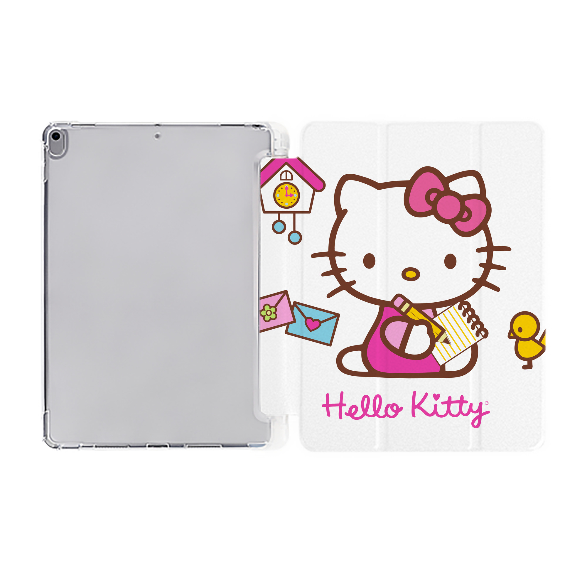 （画像用） Hello Kitty ハローキティ IPad ケース ペン収納付き 三つ折りスタンド PUレザー×シリコン 対応機種9.5/10.5/10.9インチ